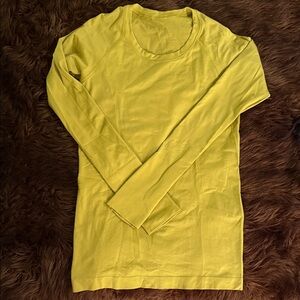 Yellowish Green Lululemon Long Sleeve Swiftly Tech